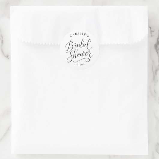 Elegante Script Bruiloftsfeest Ronde Sticker (Tas)