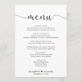 Elegante Script Bruiloftsreceptie Menu (Voorkant)
