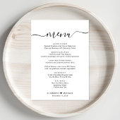 Elegante Script Bruiloftsreceptie Menu