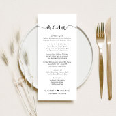 Elegante Script Bruiloftsreceptie Menu