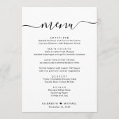 Elegante Script Bruiloftsreceptie Menu (Voorkant)
