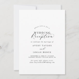 Elegante script bruiloftsreceptie uitnodiging