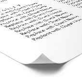 Elegante script bruiloftsreceptie zitplaatsenkaart poster (Hoek)