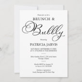 Elegante Script Brunch En Mousserende Wijn Bruidsd Kaart (Voorkant)