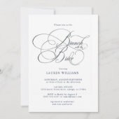 Elegante script brunch met de bruid bruidsfeest kaart (Voorkant)