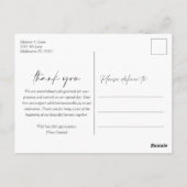 Elegante Script Budget Foto Huwelijk Bedankt Briefkaart (Achterkant)