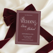 Elegante Script Burgundyrode Formele Trouw 