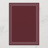 Elegante Script Burgundyrode Formele Trouw Kaart (Achterkant)
