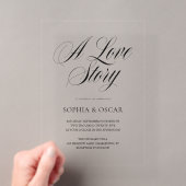 Elegante Script Calligrafie | Een moderne liefdesg Acryl Uitnodigingen (Insitu (Draagbaar))