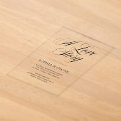Elegante Script Calligrafie | Een moderne liefdesg Acryl Uitnodigingen (Laagn)