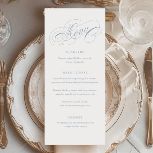 Elegante Script Calligrafie Hoog  Menu