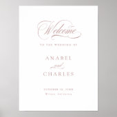 Elegante Script Calligrafie Minimale Welkomstbord Poster (Voorkant)
