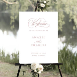 Elegante Script Calligrafie Minimale Welkomstbord Poster