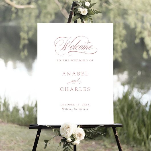 Elegante Script Calligrafie Minimale Welkomstbord Poster