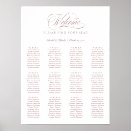 Elegante Script Calligrafie Minimale Zitplaatskaar Poster