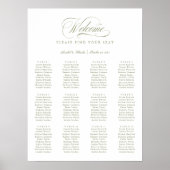Elegante script calligrafie minimale zitplaatskaar poster (Voorkant)