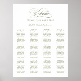 Elegante script calligrafie minimale zitplaatskaar poster