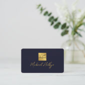 Elegante Script Calligrafie Modern LogoProfessione Visitekaartje (Staand voorkant)