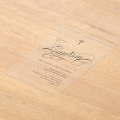 Elegante Script Calligrafie Neutrale Doop Acryl Uitnodigingen (Laagn)