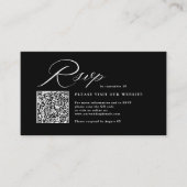 Elegante Script Calligrafie & QR Code Huwelijks RS Informatiekaartje (Voorkant)