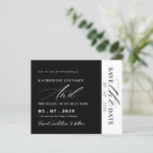Elegante Script Calligrafie & QR Code Save The Dat (Staand voorkant)