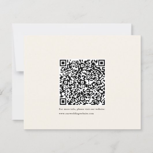 Elegante script calligrafie & QR-code save the dat (Achterkant)