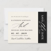 Elegante script calligrafie & QR-code save the dat (Voorkant)