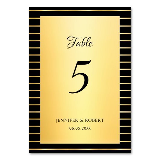 Elegante Script Calligrafie Zwart En Goud Sjabloon Kaart (Voorkant)