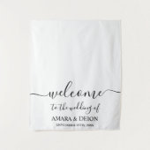 Elegante Script Calligraphy Trouwtafel Runner Wandkleed (Voorkant)
