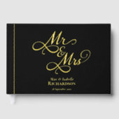 Elegante Script Calligraphy Wedding Gold Gastenboek (Voorkant)