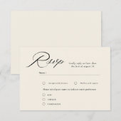 Elegante Script Calligraphy Wedding RSVP Kaarten (Voorkant / Achterkant)