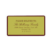 Elegante Script Chartreuse Bourgondië Formeel Huwe Etiket (Voorkant)