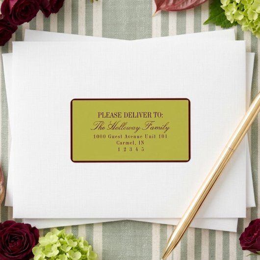 Elegante Script Chartreuse Bourgondië Formeel Huwe Etiket