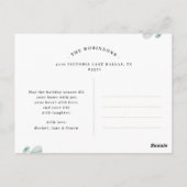 Elegante Script Chic Botanische Christmas Collage Briefkaart (Achterkant)