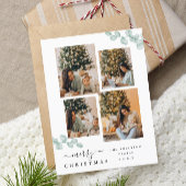 Elegante Script Chic Botanische Christmas Collage Briefkaart