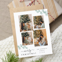 Elegante Script Chic Botanische Christmas Collage