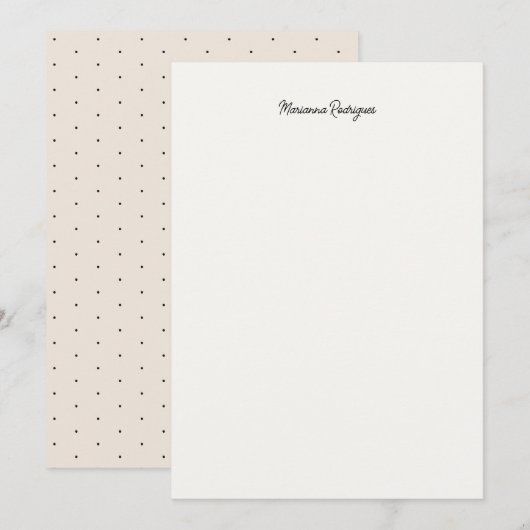 Elegante script chic monogram notitiekaartje (Voorkant / Achterkant)