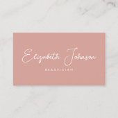 Elegante Script Chic Roze Foto QR-code Visitekaartje (Voorkant)