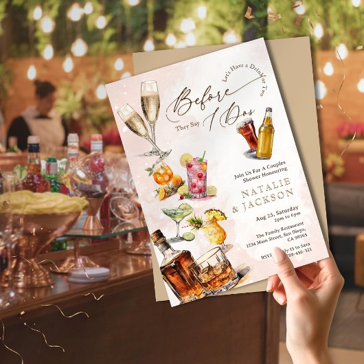 Elegante script cocktails voordat ze zeggen dat he kaart