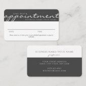 Elegante Script Color Block Grey afspraak Visitekaartje (Voorkant / Achterkant)