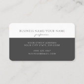 Elegante Script Color Block Grey afspraak Visitekaartje (Achterkant)
