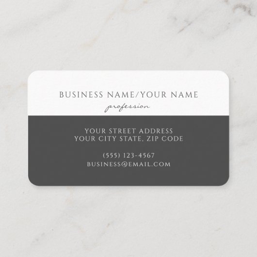 Elegante Script Color Block Grey afspraak Visitekaartje (Achterkant)