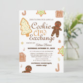 Elegante Script Cookie Exchange Kerstfeest Kaart (Staand voorkant)