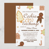 Elegante Script Cookie Exchange Kerstfeest Kaart (Voorkant / Achterkant)