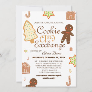 Elegante Script Cookie Exchange Kerstfeest Kaart