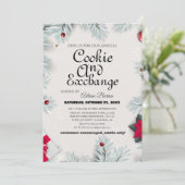 Elegante Script Cookie Exchange Kerstfeest Kaart (Staand voorkant)