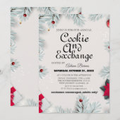 Elegante Script Cookie Exchange Kerstfeest Kaart (Voorkant / Achterkant)