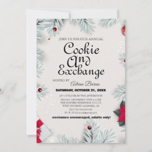 Elegante Script Cookie Exchange Kerstfeest Kaart