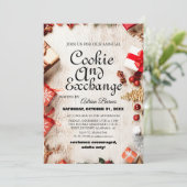 Elegante Script Cookie Exchange Kerstfeest Kaart (Staand voorkant)