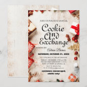 Elegante Script Cookie Exchange Kerstfeest Kaart (Voorkant / Achterkant)